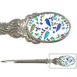 Birds and flowers - blue Letter Openers Front