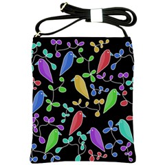 Birds And Flowers 2 Shoulder Sling Bags by Valentinaart