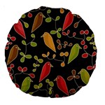 Flowers and birds  Large 18  Premium Round Cushions Back