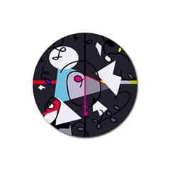 Abstract Bird Rubber Coaster (round)  by Moma