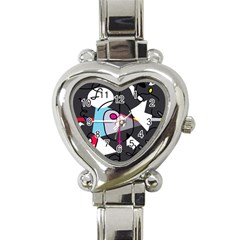 Abstract Bird Heart Italian Charm Watch by Moma