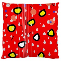 Rainy Day - Red Large Flano Cushion Case (one Side)