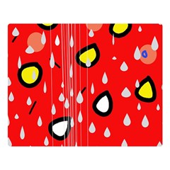 Rainy Day - Red Double Sided Flano Blanket (large) 