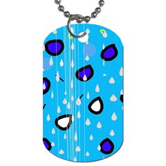 Rainy Day - Blue Dog Tag (one Side) by Moma