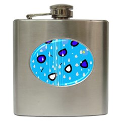 Rainy Day - Blue Hip Flask (6 Oz)