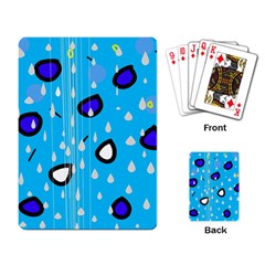 Rainy Day - Blue Playing Card by Moma
