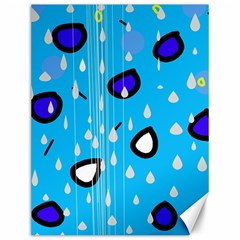 Rainy Day - Blue Canvas 12  X 16   by Moma