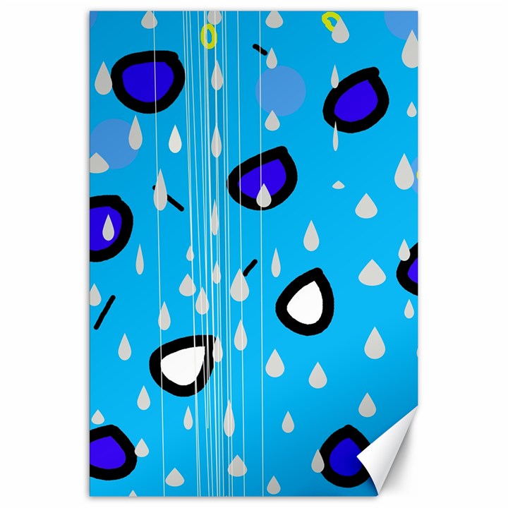 Rainy day - blue Canvas 20  x 30  