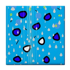 Rainy Day - Blue Face Towel