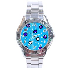 Rainy Day - Blue Stainless Steel Analogue Watch by Moma