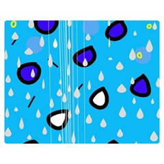 Rainy Day - Blue Double Sided Flano Blanket (medium)  by Moma