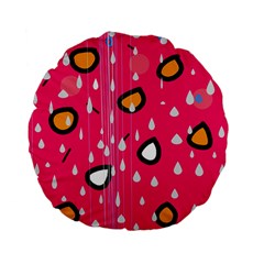 Rainy Day - Pink Standard 15  Premium Flano Round Cushions by Moma