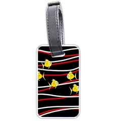 Five Yellow Fish Luggage Tags (one Side)  by Valentinaart