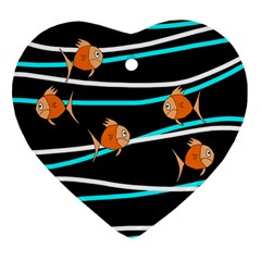 Five Orange Fish Ornament (heart) 