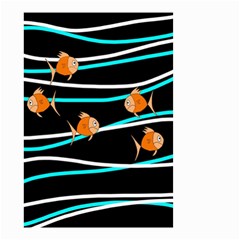 Five Orange Fish Small Garden Flag (two Sides) by Valentinaart