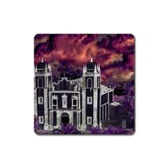 Fantasy Tropical Cityscape Aerial View Square Magnet by dflcprints