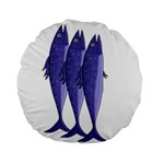 Mackerel  - purple Standard 15  Premium Round Cushions Back