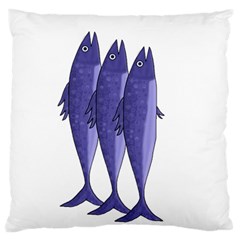 Mackerel  - Purple Large Flano Cushion Case (two Sides) by Valentinaart