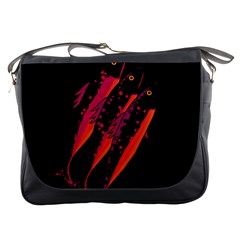 Red Fish Messenger Bags by Valentinaart