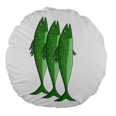 Mackerel - Green Large 18  Premium Flano Round Cushions by Valentinaart