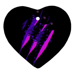 Purple Fish Heart Ornament (2 Sides) by Valentinaart