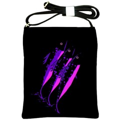 Purple Fish Shoulder Sling Bags by Valentinaart