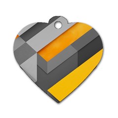 Marshmallow Yellow Dog Tag Heart (Two Sides)