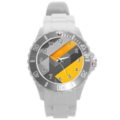 Marshmallow Yellow Round Plastic Sport Watch (L)