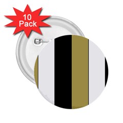 Black Brown Gold White Stripes Elegant Festive Stripe Pattern 2 25  Buttons (10 Pack)  by yoursparklingshop