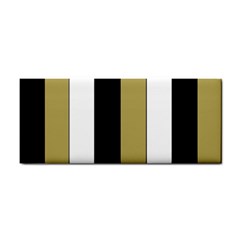 Black Brown Gold White Stripes Elegant Festive Stripe Pattern Cosmetic Storage Cases by yoursparklingshop