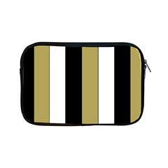 Black Brown Gold White Stripes Elegant Festive Stripe Pattern Apple Ipad Mini Zipper Cases by yoursparklingshop