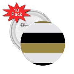 Black Brown Gold White Horizontal Stripes Elegant 8000 Sv Festive Stripe 2 25  Buttons (10 Pack)  by yoursparklingshop