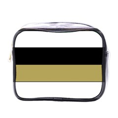 Black Brown Gold White Horizontal Stripes Elegant 8000 Sv Festive Stripe Mini Toiletries Bags by yoursparklingshop