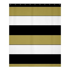 Black Brown Gold White Horizontal Stripes Elegant 8000 Sv Festive Stripe Shower Curtain 60  X 72  (medium)  by yoursparklingshop