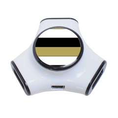 Black Brown Gold White Horizontal Stripes Elegant 8000 Sv Festive Stripe 3-port Usb Hub by yoursparklingshop