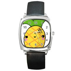 Kawaii Pineapple Square Metal Watch by CuteKawaii1982