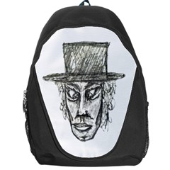 Man With Hat Head Pencil Drawing Illustration Backpack Bag by dflcprints