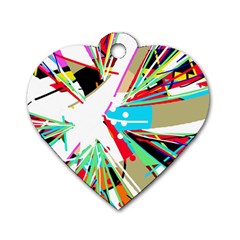 Colorful Big Bang Dog Tag Heart (one Side) by Valentinaart