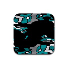 Cyan Creativity Rubber Square Coaster (4 Pack)  by Valentinaart