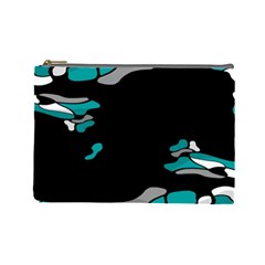 Cyan Creativity Cosmetic Bag (large)  by Valentinaart