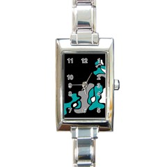 Cyan Creativity 2 Rectangle Italian Charm Watch by Valentinaart