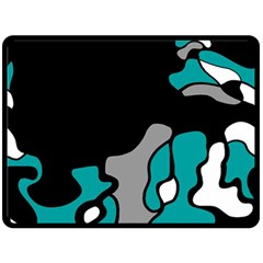 Cyan Creativity 2 Double Sided Fleece Blanket (large)  by Valentinaart