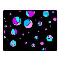 Blue And Purple Dots Fleece Blanket (small) by Valentinaart