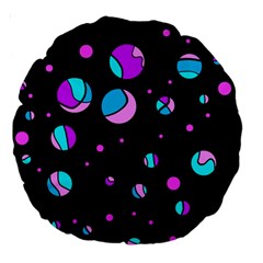 Blue And Purple Dots Large 18  Premium Round Cushions