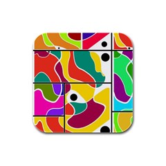 Colorful Windows  Rubber Square Coaster (4 Pack)  by Valentinaart