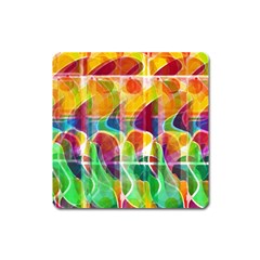 Abstract Sunrise Square Magnet by Valentinaart