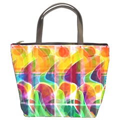 Abstract Sunrise Bucket Bags by Valentinaart