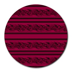 Red barbwire pattern Round Mousepads