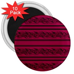 Red barbwire pattern 3  Magnets (10 pack) 