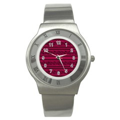 Red barbwire pattern Stainless Steel Watch